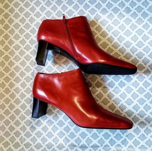 Valerie  Stevens  red ankle boot